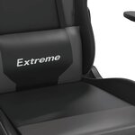 vidaXL Chaise de jeu de massage et repose-pied Noir et gris Similicuir