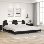 vidaXL Cadre de lit sans matelas noir et blanc 200x200 cm similicuir