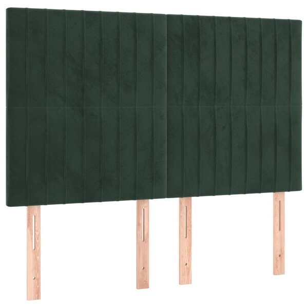 vidaXL Tête de lit Vert foncé 144 x 5 x 118/128 cm Velours
