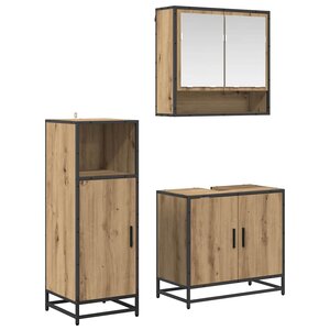 vidaXL Ensemble de mobilier de salle de bain 3 Pièces Chêne artisanal