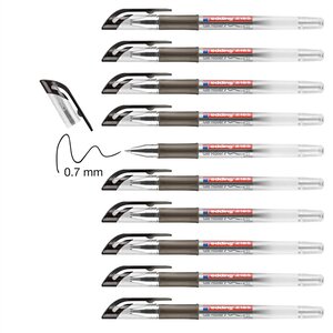 Roller Encre Gel Grip 2185 Noir Pointe 0 7 mm x 10 EDDING