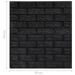 vidaXL Papier peint 3D autoadhésif Briques 20 Pièces Noir