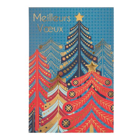 Carte De Vœux Noël Chic Multi Sapins - Draeger paris
