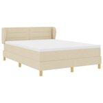 Lit à ressorts vidaXL avec matelas Crème 160x200 cm en tissu