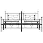vidaXL Cadre de lit métal sans matelas avec pied de lit noir 180x200cm