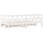 vidaXL Lit de jour et tiroirs sans matelas blanc 90x190 cm bois massif