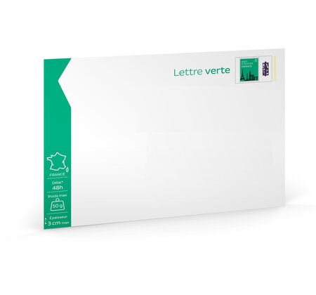 Prêt-à-Poster - Lettre Verte - 50g - Format C5 - Enveloppe à l'unité