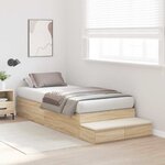 vidaXL Cadre de lit avec rangement Chêne Sonoma 226 5 x 75 x 31 5 cm