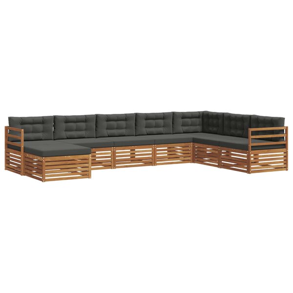 vidaXL Ensemble de canapés d'extérieur 8 pc Naturel et Anthracite