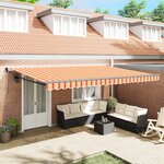 vidaXL Auvent rétractable automatique crème et orange 500x300 cm