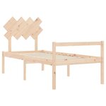 vidaXL Lit pour personne âgée et tête de lit 90x200 cm bois massif