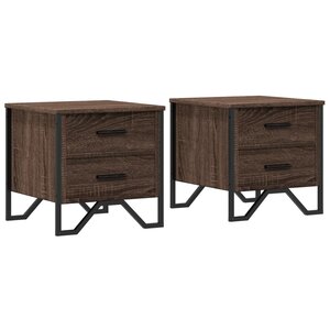 vidaXL Tables de chevet 2Pièces chêne marron 40x41x40cm bois d'ingénierie