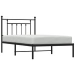 vidaXL Cadre de lit métal avec tête de lit noir 100x190 cm