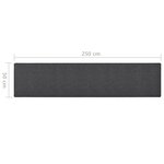 vidaXL Tapis de couloir Anthracite 50x250 cm