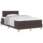 vidaXL Lit à ressorts avec coussin Marron foncé 120 x 200 cm tissu