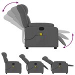 vidaXL Fauteuil de massage inclinable Gris foncé Tissu