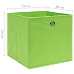 vidaXL Boîtes de rangement 10 Pièces Tissu intissé 28x28x28 cm Vert