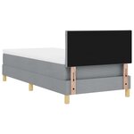 vidaXL Lit à sommier avec matelas & lumière LED gris clair 100x200 cm en tissu