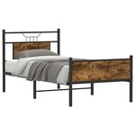vidaXL Cadre de lit sans matelas chêne fumé 80x200cm bois d'ingénierie
