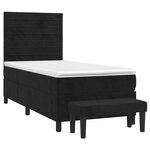 vidaXL Sommier à lattes de lit avec matelas Noir 100x200 cm Velours