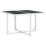 vidaXL Ensemble à manger de jardin avec coussins 9 Pièces blanc textilène