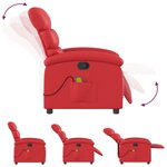 vidaXL Fauteuil de massage inclinable rouge similicuir