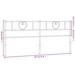 vidaXL Tête de lit métal blanc 180 cm