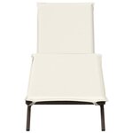 vidaXL Chaise longue avec coussin marron résine tressée