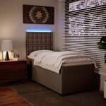 vidaXL Sommier à lattes de lit avec matelas Cappuccino 90x190 cm