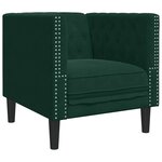 vidaXL Ensemble de canapé Chesterfield et traversins 3 Pièces vert foncé