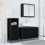 vidaXL Ensemble de mobilier de salle de bain 3 Pièces Chêne noir
