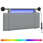 vidaXL Tête de lit suspendue Avec lumière LED Gris clair Tissu