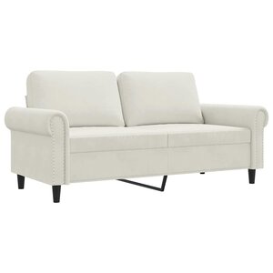 vidaXL Canapé à 2 places Crème 140 cm Velours