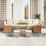 vidaXL Ensemble de canapé de jardin 13 Pièces Beige et crème polyrotin