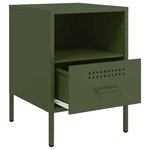 vidaXL Tables de chevet 2 Pièces vert olive 36x39x50 5 cm acier