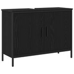 vidaXL Ensemble de mobilier de salle de bain avec étagère 3 Pièces Noir
