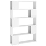 vidaXL Bibliothèque séparateur de pièce blanc brillant bois ingénierie