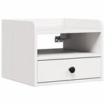 vidaXL Table de chevet avec tiroir 2 Pièces Blanc 38 x 36 x 29 5 cm