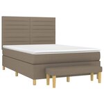 vidaXL Sommier à lattes de lit avec matelas Taupe 140x190 cm Tissu