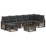 vidaXL Ensemble de canapé de jardin 8 pc Gris polyrotin