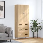 vidaXL Buffet haut Chêne sonoma 69 5x34x180 cm Bois d'ingénierie