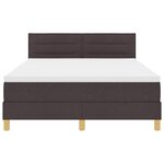 vidaXL Lit à ressort avec matelas & LED marron foncé 140x190 cm en tissu