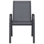 vidaXL Chaises empilables de jardin lot de 6 Gris Tissu textilène