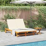 vidaXL Transat 2-personne Marron 125 x 200 x 84cm Bois d'acacia massif