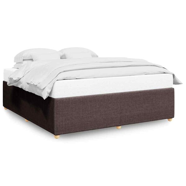 vidaXL Cadre de lit sans matelas marron foncé 200x200 cm tissu