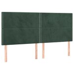 vidaXL Tête de lit à LED Vert foncé 200x5x118/128 cm Velours