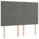 vidaXL Tête de lit à LED Gris clair 144x5x118/128 cm Velours