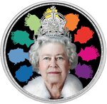 Pièce de monnaie en Argent 2 Pounds g 31.1 (1 oz) Millésime 2023 ALL THE COLORS OF THE QUEEN