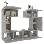 vidaXL Ensemble de meubles TV 6 Pièces Gris béton Bois d'ingénierie