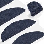 vidaXL Tapis d'escalier autocollants 10 pièces 56 x 17 x 3 cm Bleu Demi-rond